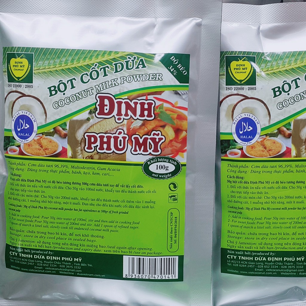 Bột Cốt Dừa Định Phú Mỹ 100gr (gói chiết lẻ)