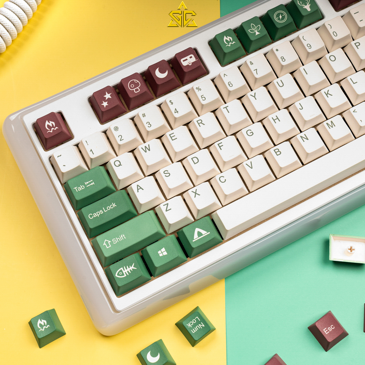Keycap GMK CAMPING R1 Clone 144 nút bàn phím cơ Profile Cherry Thick PBT
