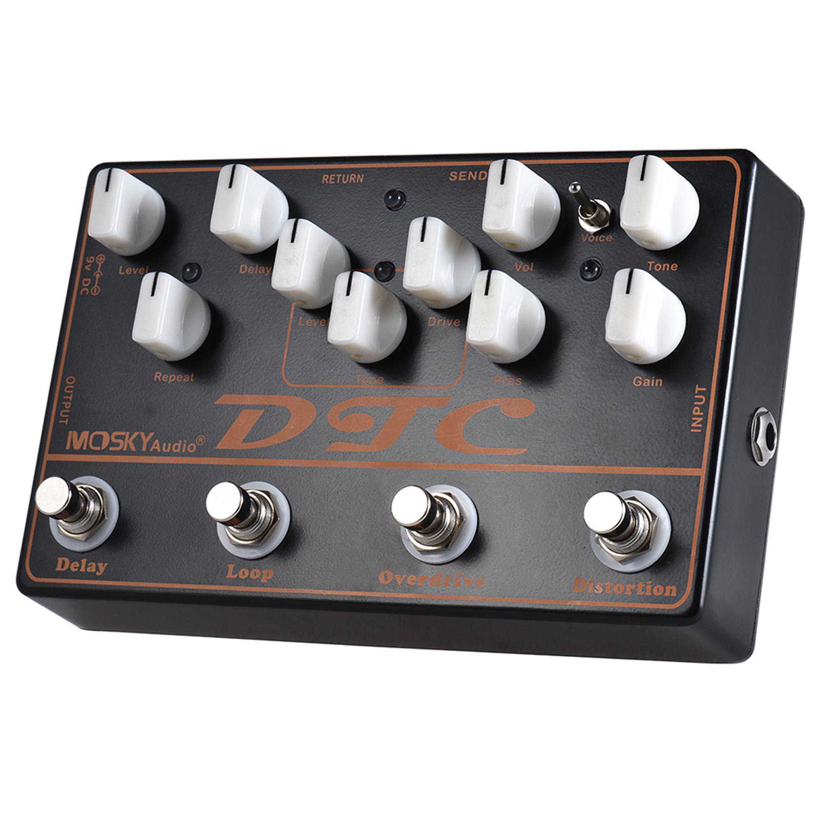 DTC 4-in-1 Electric Guitar Effects Pedal Distortion + Overdrive + Loop + Delay