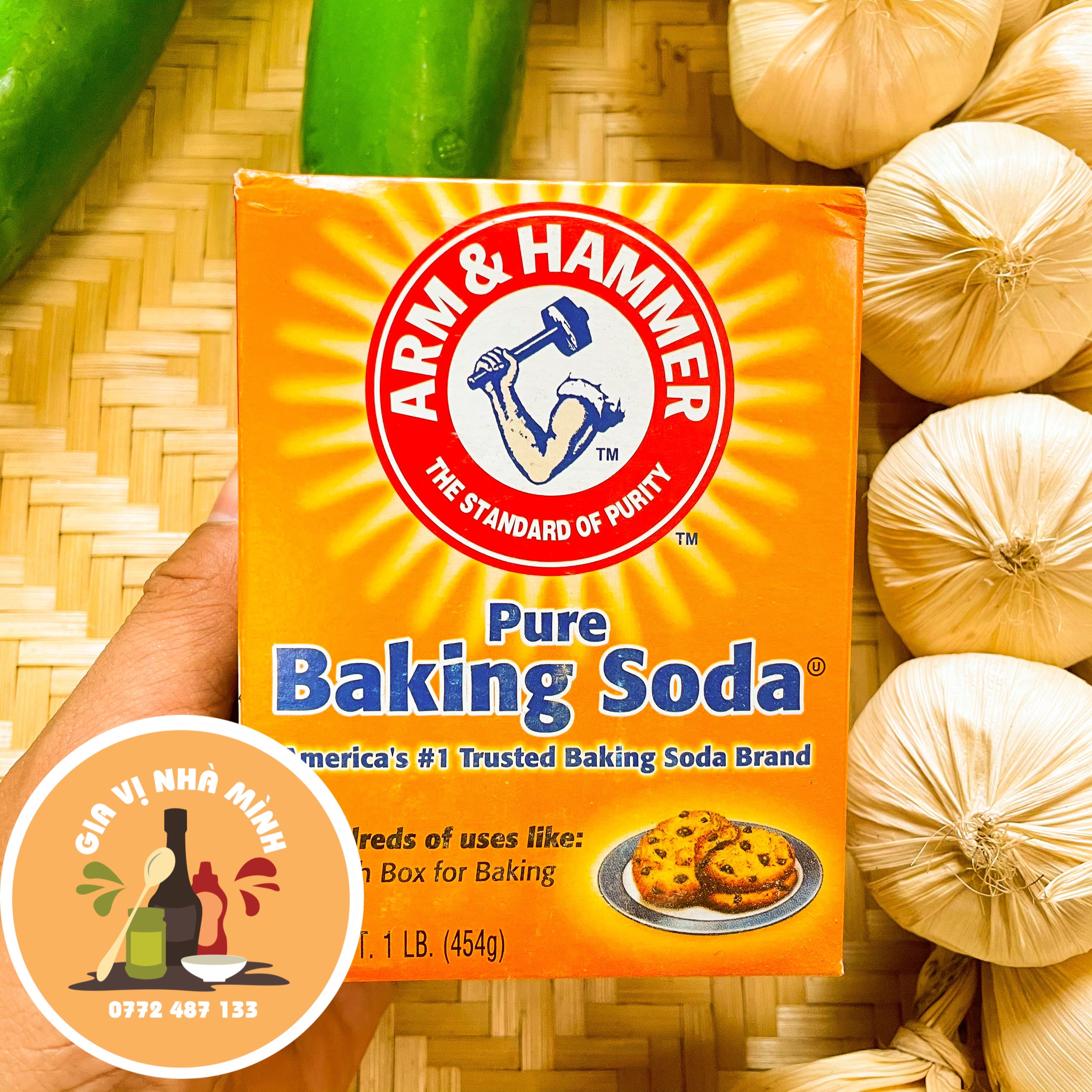 Bột baking soda arm & hammer chính hãng -nhập khẩu mỹ 454gr