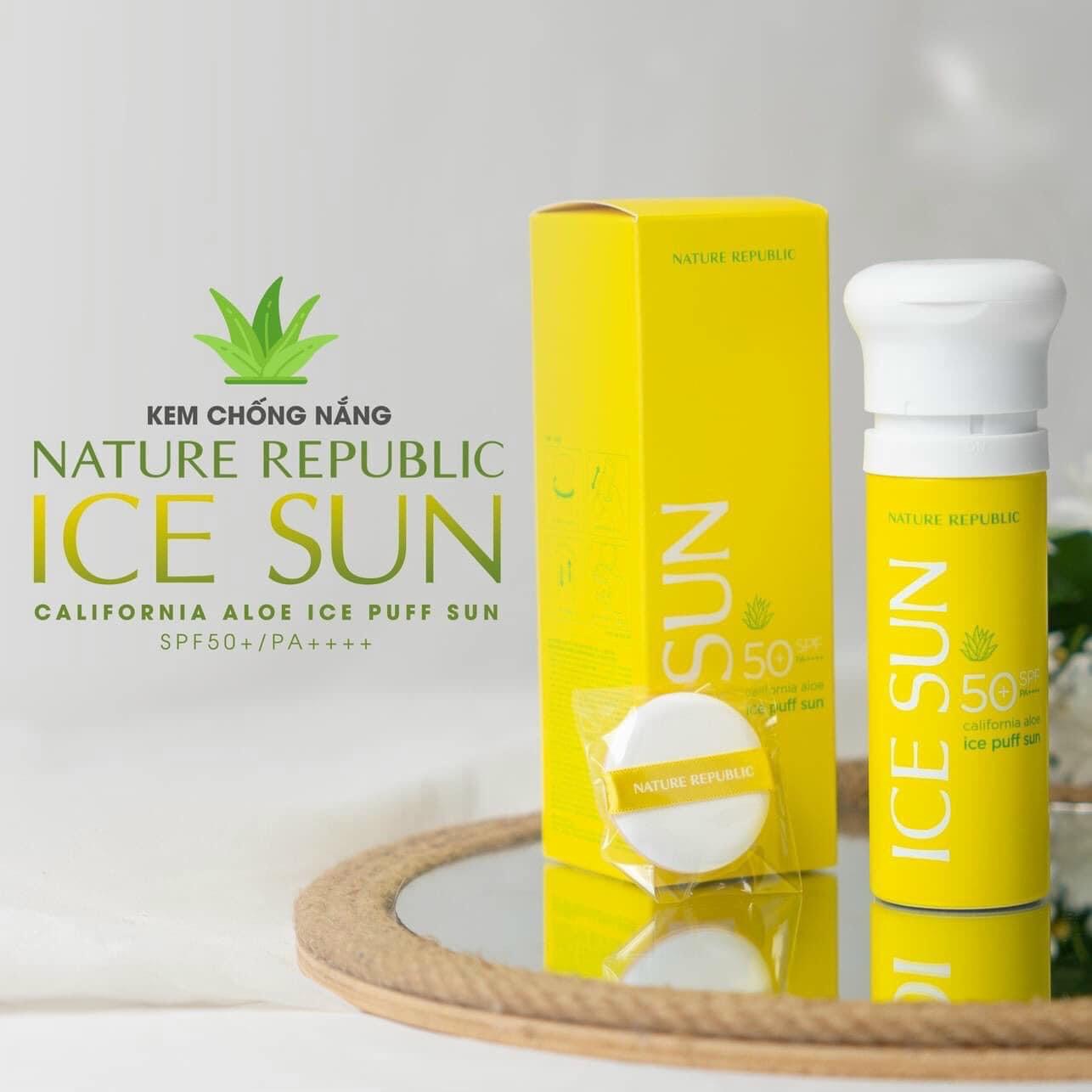 [HCM]Kem chống nắng Ice Sun Nature Republic SPF 50 PA+++ Hàn Quốc