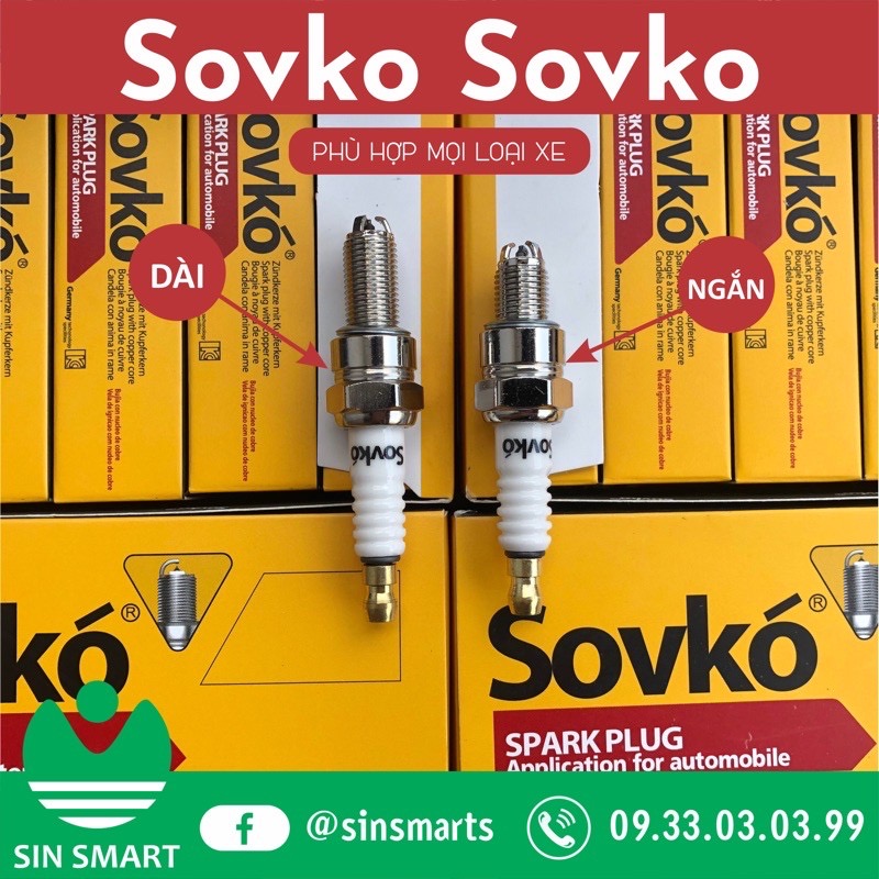 [Sin Smart Giá Thợ] Bugi 3 Chấu Sovko Cho Xe Máy Hàng Đức Nhập Khẩu