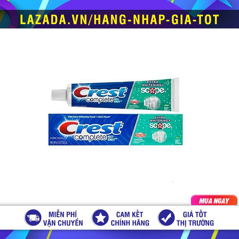 [HCM]COMBO 2 TUÝP KEM ĐÁNH RĂNG CREST EXTRA SCOPE 232G MỸ - Date 2025