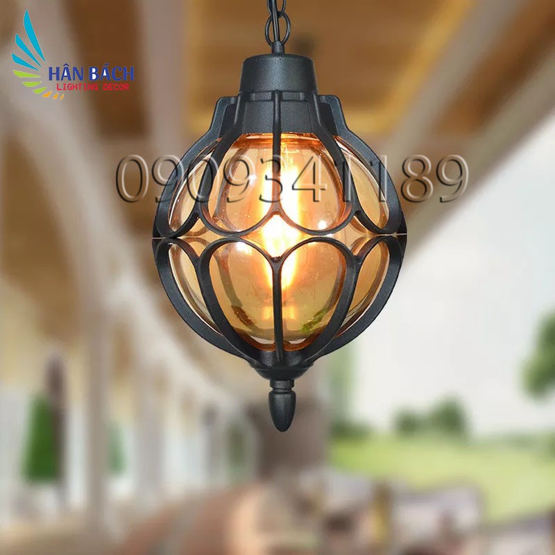 Đèn thả ngoài trờiđèn thả ban côngđèn thả mái hiên chống nước D16cm - KÈM BÓNG