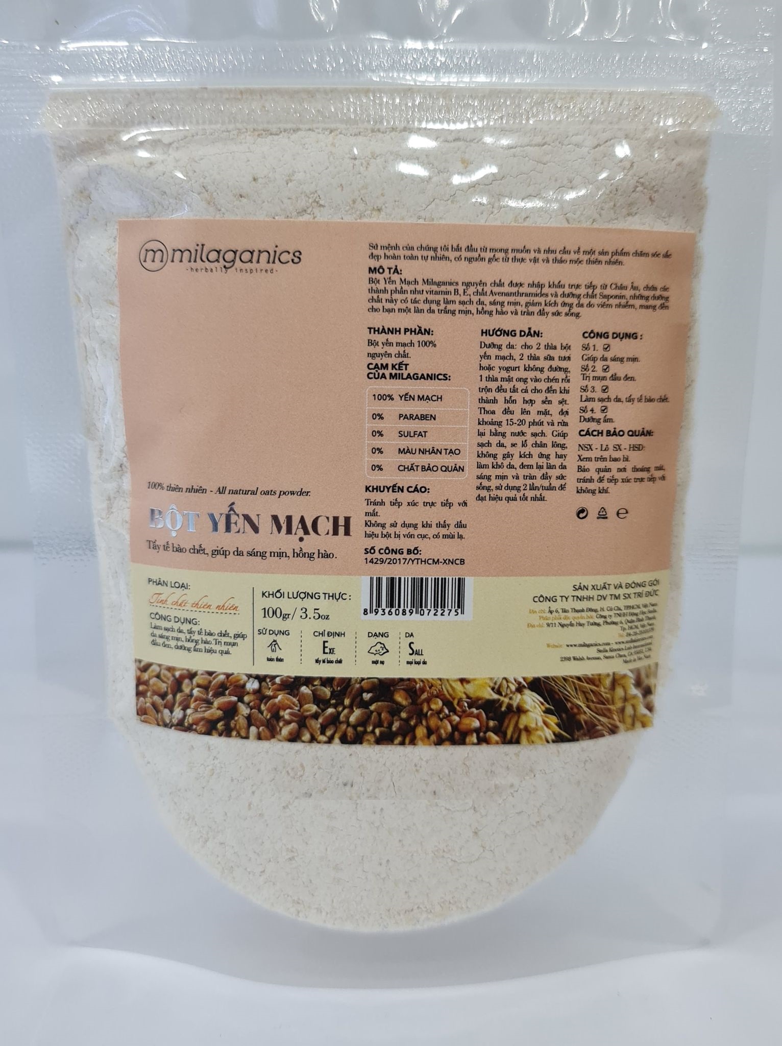 Bột Đắp Mặt Nạ Milaganics 100g