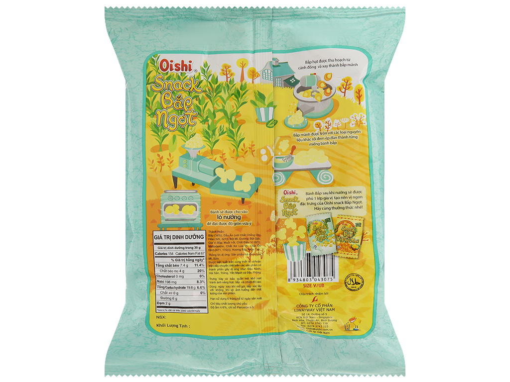 Snack bắp ngọt Oishi gói 32g