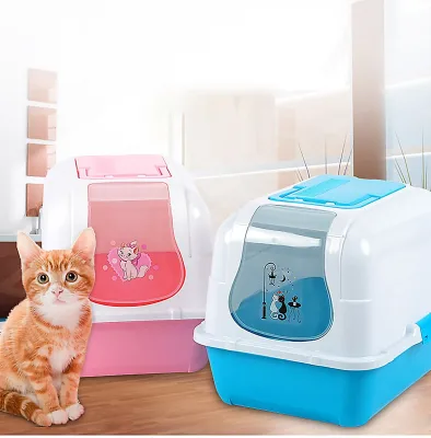 HP- Nhà vệ sinh cho mèo Size lớn (có 5 loại ) tặng kèm xẻng (màu ngẫu nhiên) / nha ve sinh meo / khay đựng cát mèo / cat ve sinh meo / hop dung cat meo / nha meo / long meo / (7)