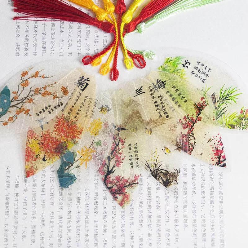 Ngân lá bookmark chặn sách cổ trang
