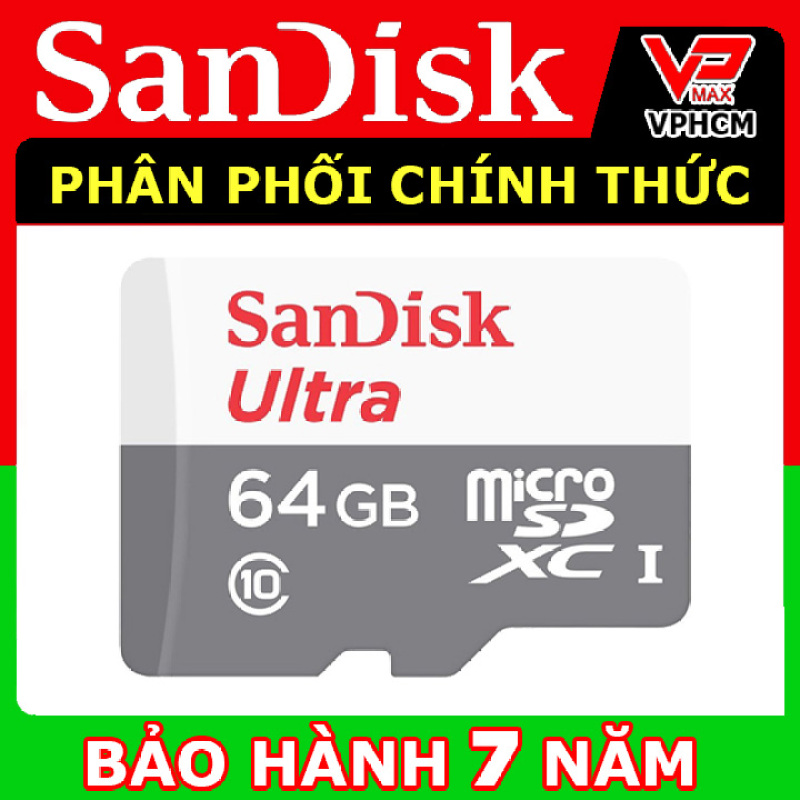 Thẻ nhớ Sandisk 32GB 64GB 16GB tốc độ cao 100MB siêu bền dùng cho điện thoại camera tốc độ cao 80 MB/s, tốc độ ghi 10-30Mb/s - vpmax