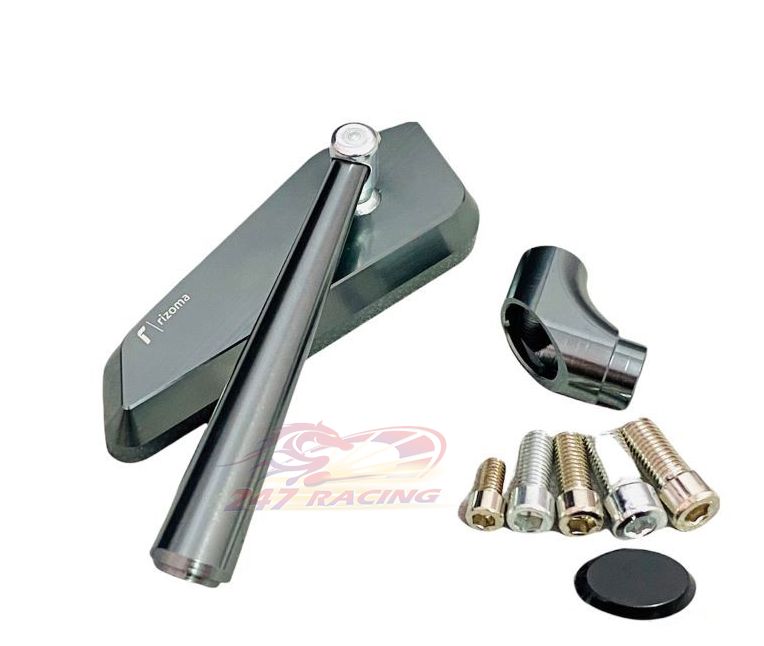 Kính kiểu 744 Rizoma gắn mọi loại xe máy màu Xám Khói rất đẹp