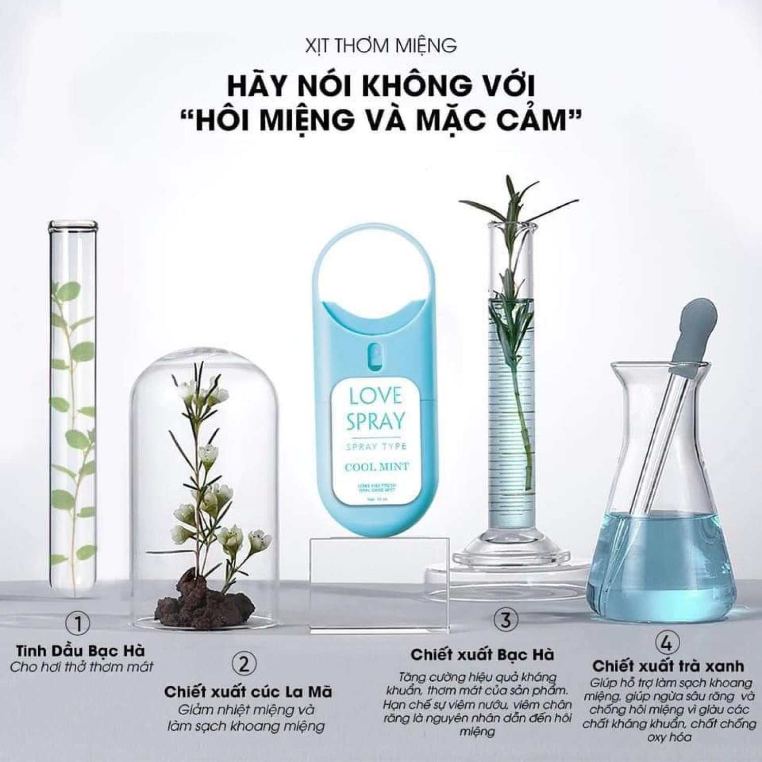 XỊT THƠM MIỆNG LOVE SPRAY BẠC HÀ