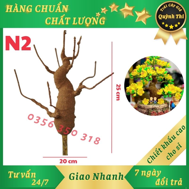 Gốc cây bonsai giả - loại n2 cao 25 cm - gốc cây giả làm hoa handmade