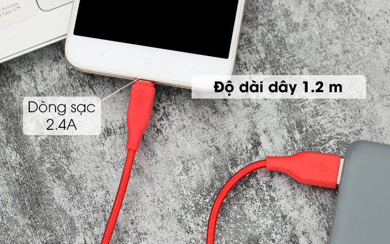 Cáp Micro 1.2 m AUKEY CBAM1 Đỏ ( Likenew )