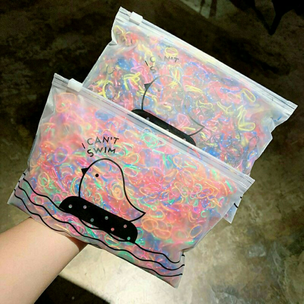 Set 1000 cái chun buộc tóc cho bé túi zip
