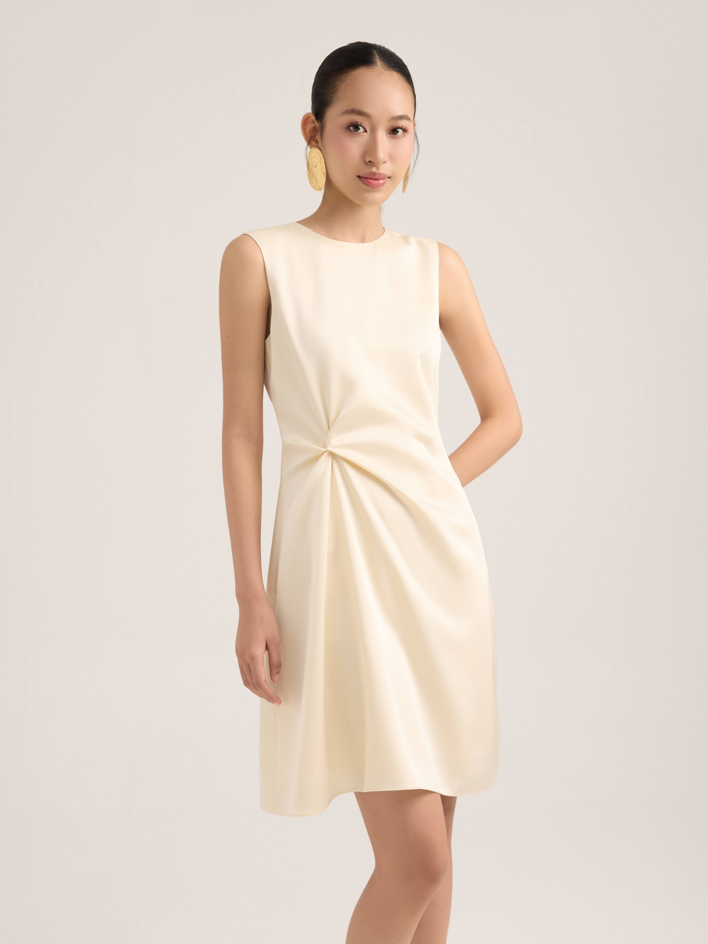 Đầm lụa xoắn eo Mauve Twist dress