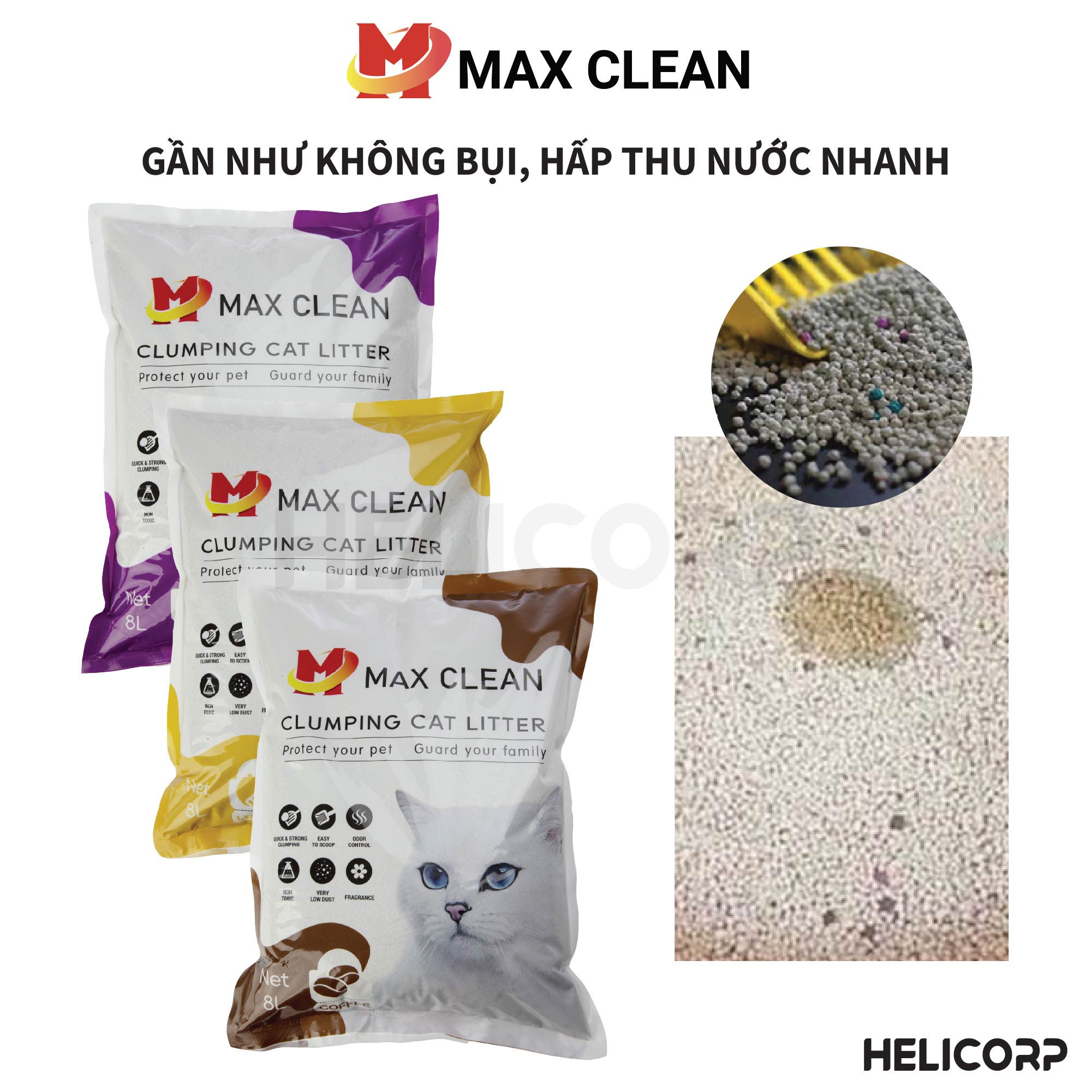 [1 tải 6 bịch=24Kg] Cát Mèo Cát Vệ Sinh Cho Mèo Max Clean