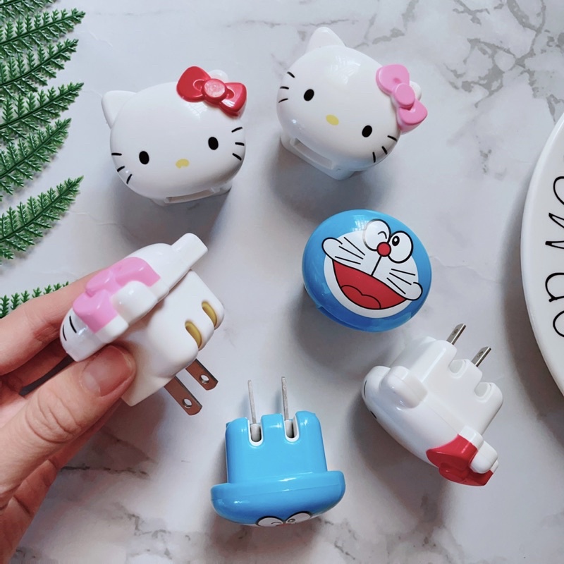 Củ Sạc, Cốc Sạc Cổng USB Hoạt Hình Doraemon, Kitty