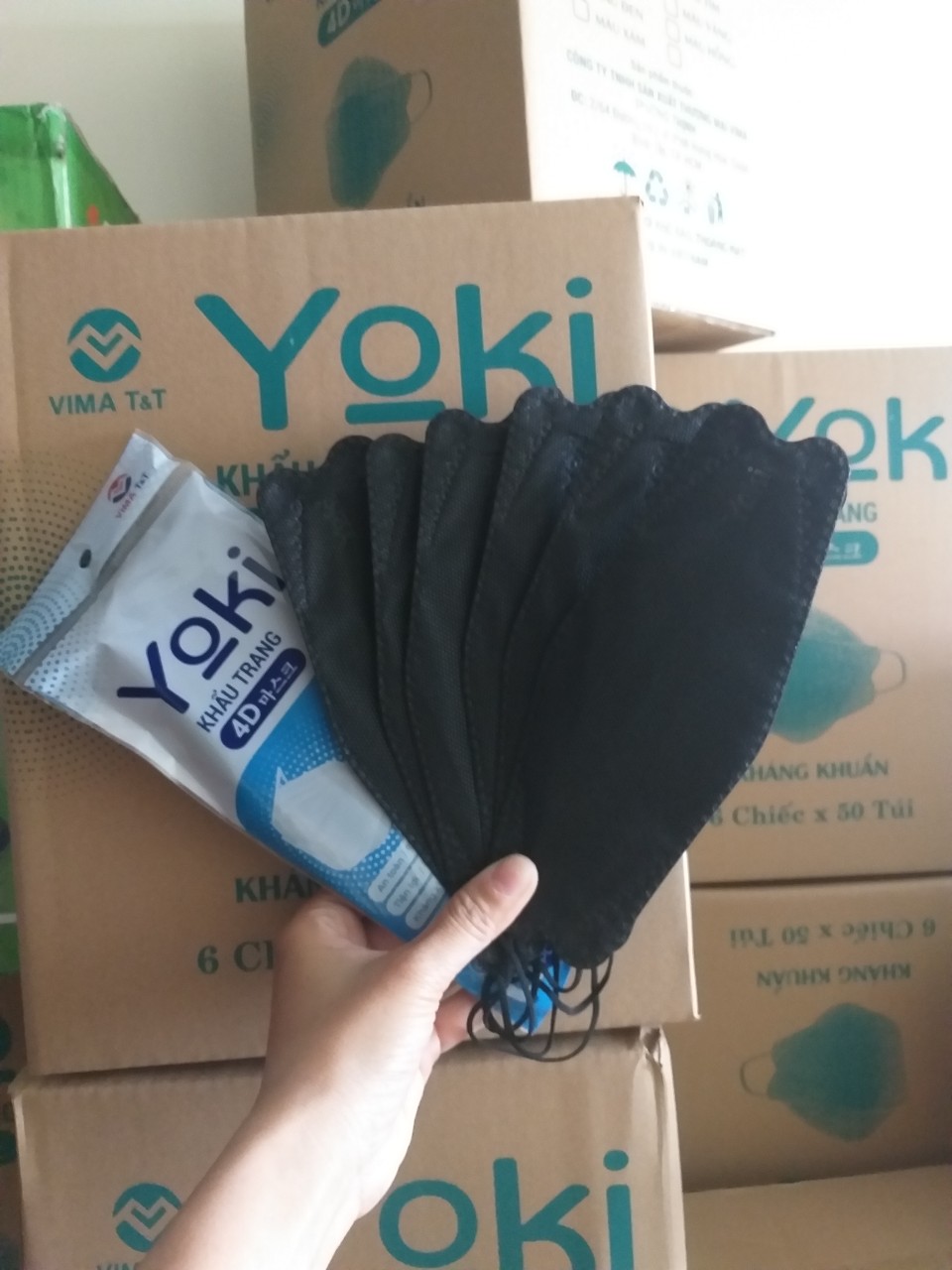 Khẩu trang 4d mask yoki 4 lớp 1 túi 10 cái loại kf94