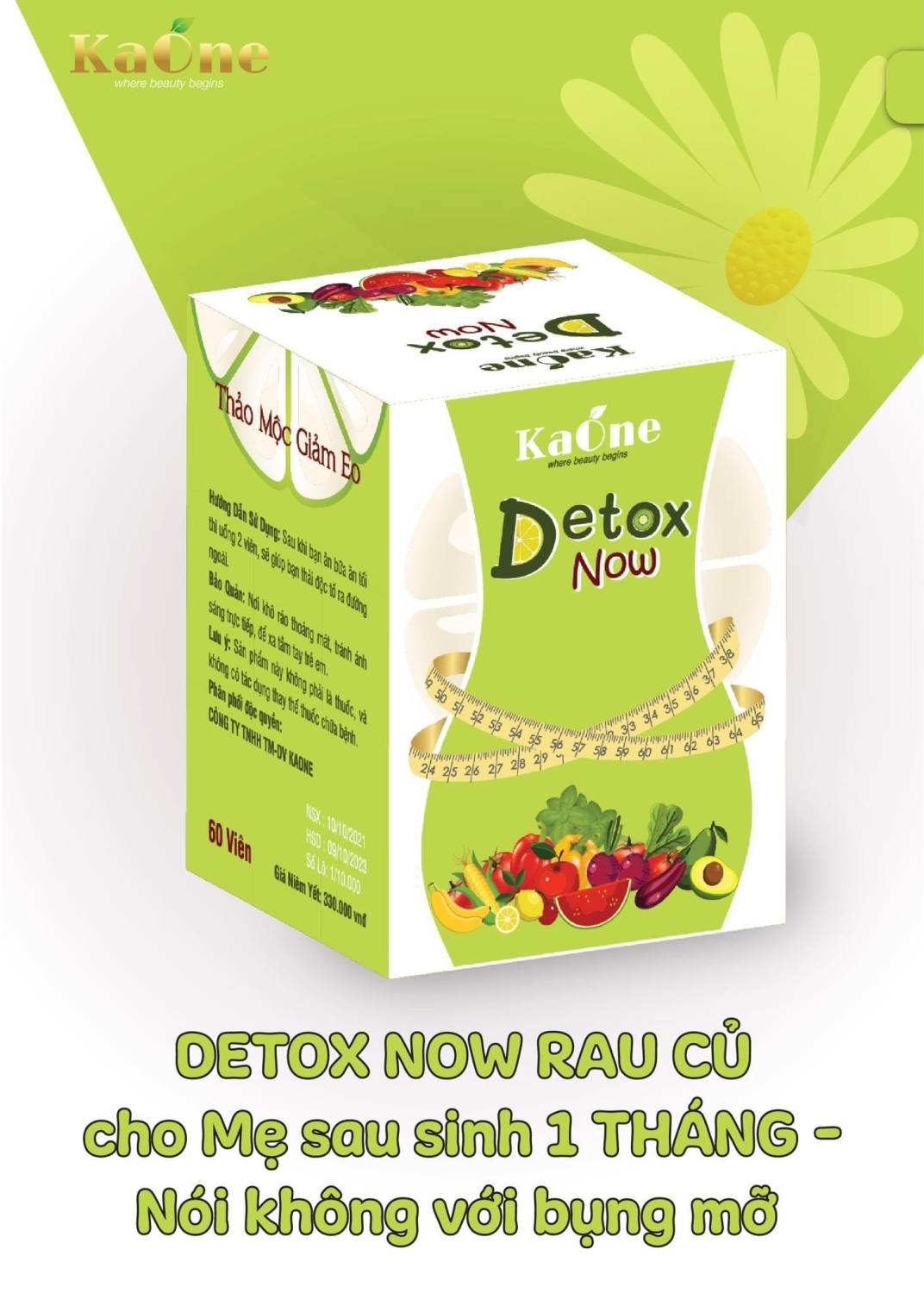 DETOX RAU CỦ NOW - Kaone - Thon gọn,tan mỡ