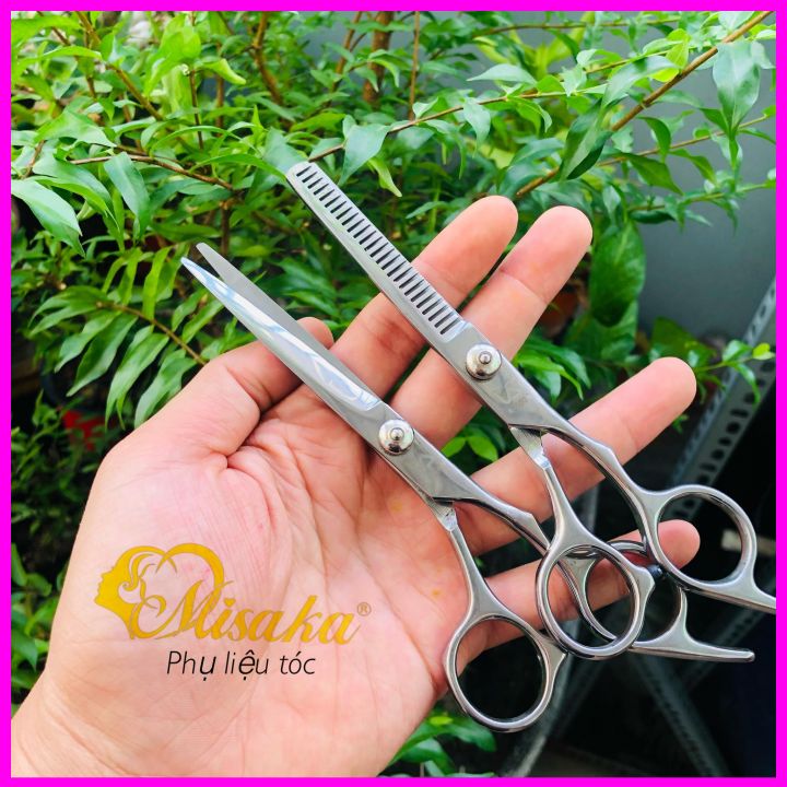 Bộ Kéo Cắt Tóc Và Tỉa Tóc Thép Không Gỉ VS , Lưỡi kéo siêu bén , giúp cắt tóc dễ dàng.