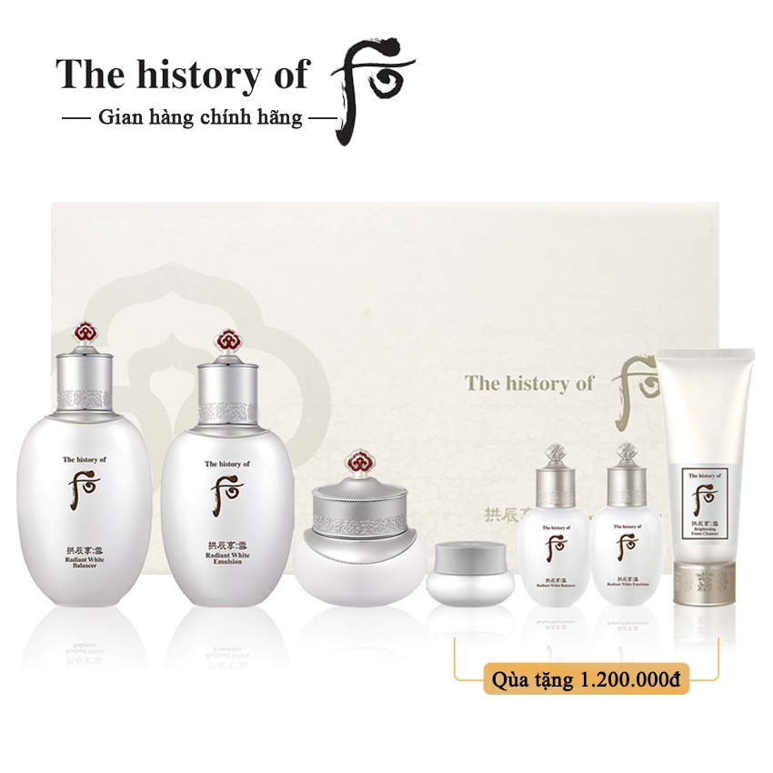 Bộ Dưỡng Trắng Da Whoo Radiant White 7pcs - Bộ dưỡng trắng da Whoo; Bộ dưỡng trắng whoo; dưỡng trắng da whoo; thâm nám whoo