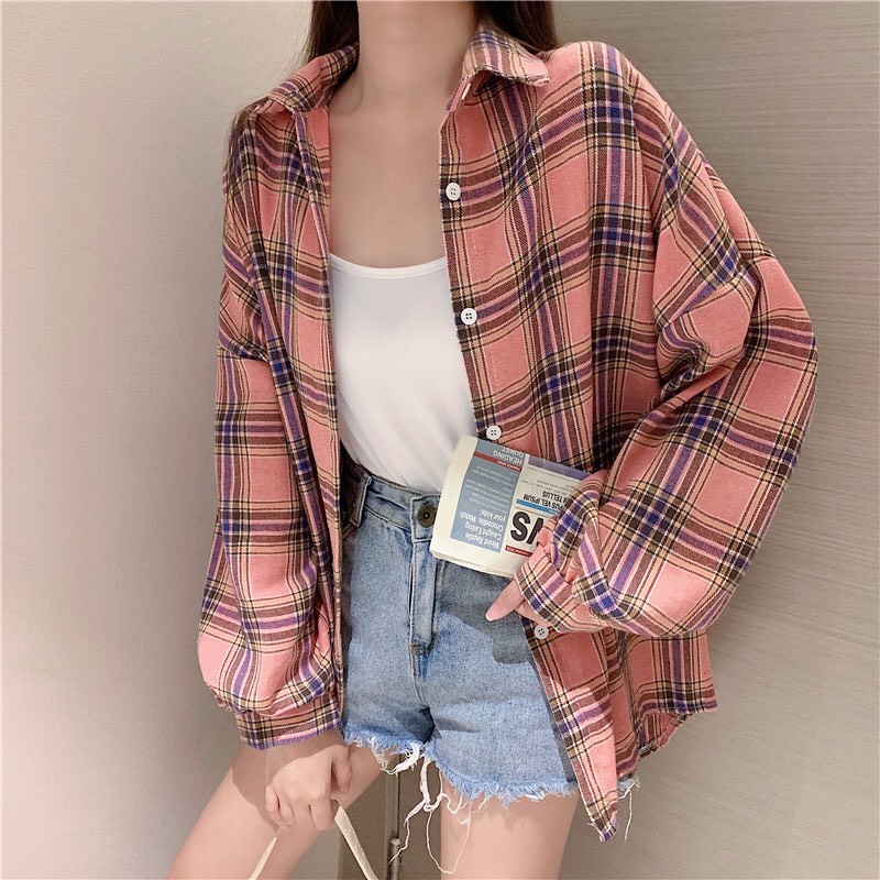 [HCM]Áo sơ mi carô phong cách retro HK cá tính