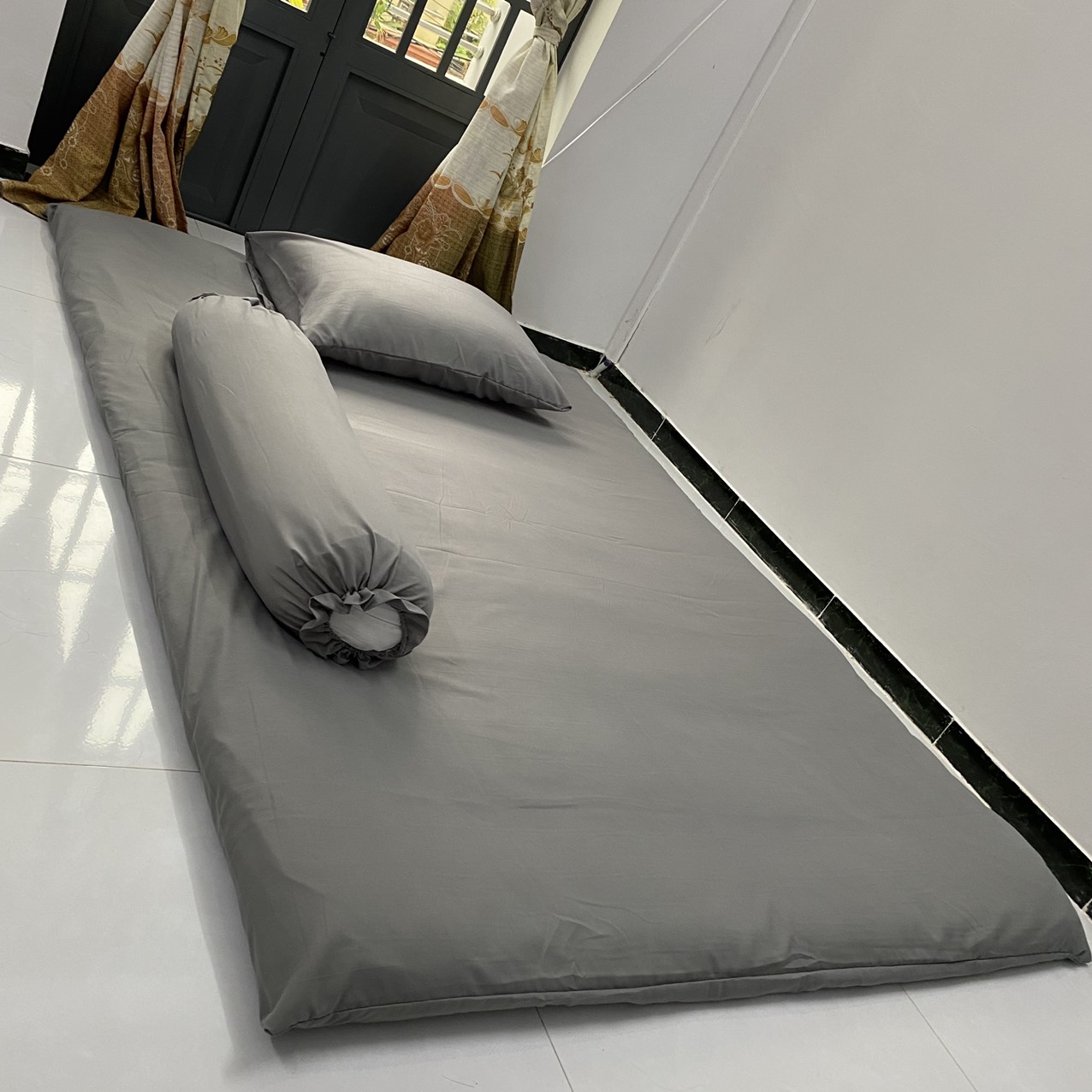 Vỏ bọc nệm,áo bọc topper nệm cotton tici có khóa kéo đủ size: 1m/1m2/1m4/1m6/1m8 x 2m