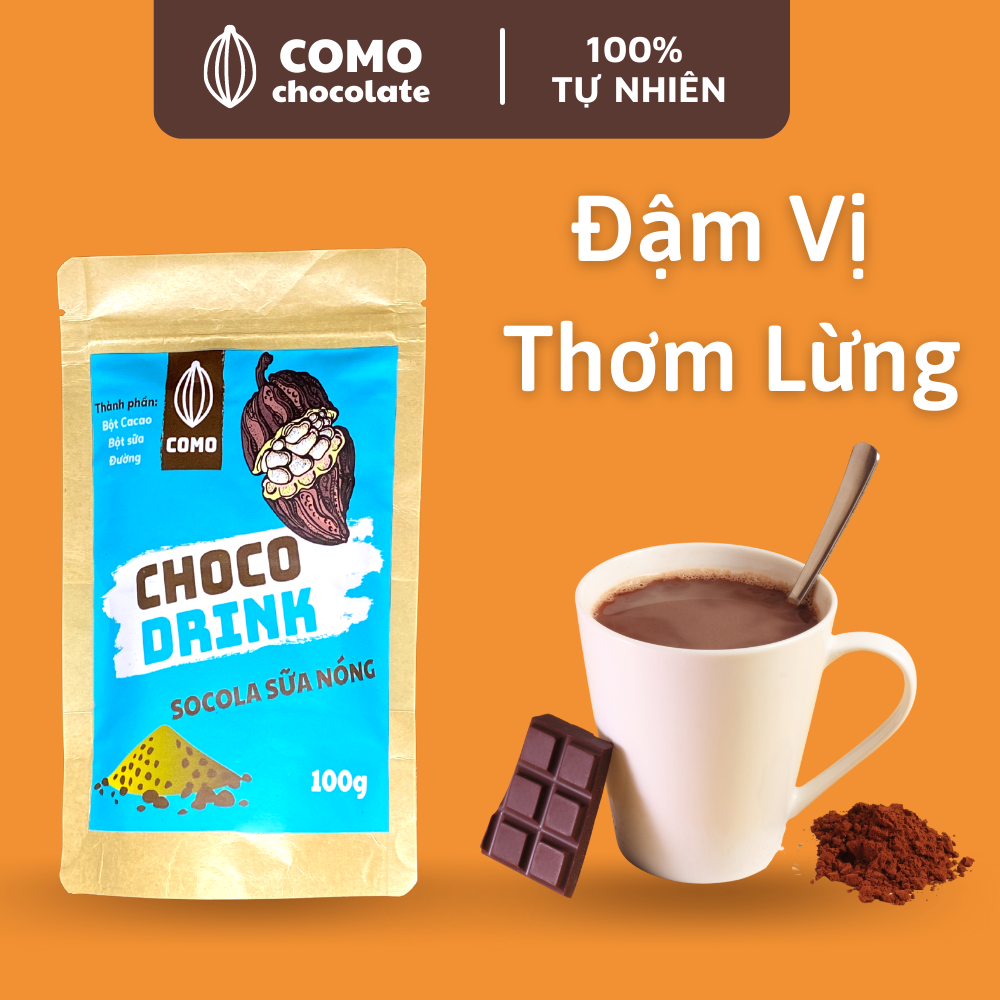 Bột socola sữa 3 trong 1 thơm béo đậm đà 100g Como Chocolate