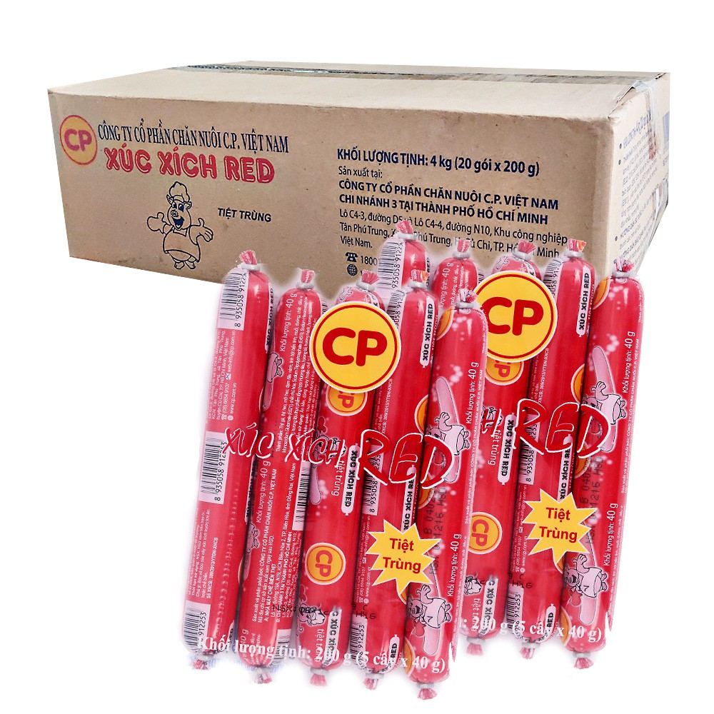 [ƯU ĐÃI 35%]Xúc Xích CP Red 200g/GÓI 5 CÂY ( Combo 10 gói )