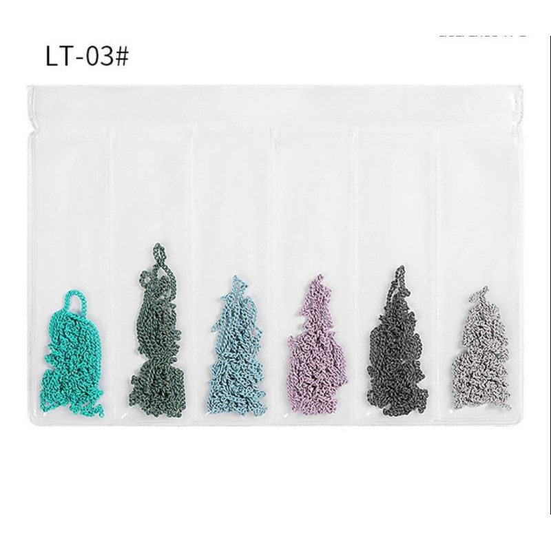 Vỉ 6 loại dây xích trang trí móng tay