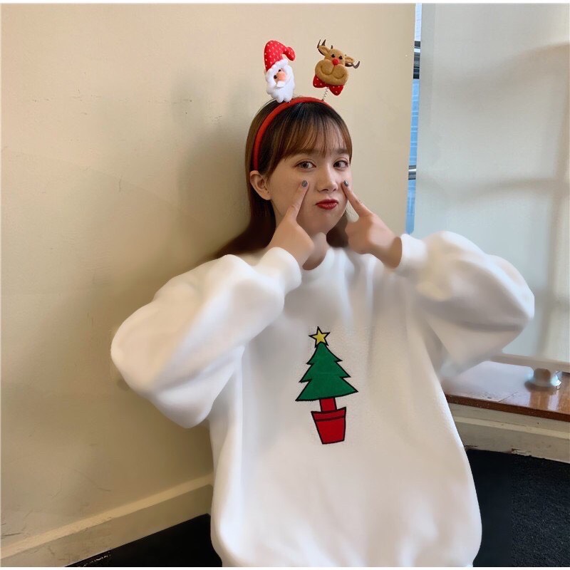Áo nỉ sweater nam nữ họa tiết giáng sinh noel 4 màu unisex