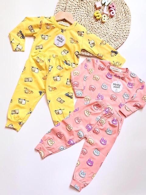 Bộ minky mom thun lạnh hoạ tiết cao cấp