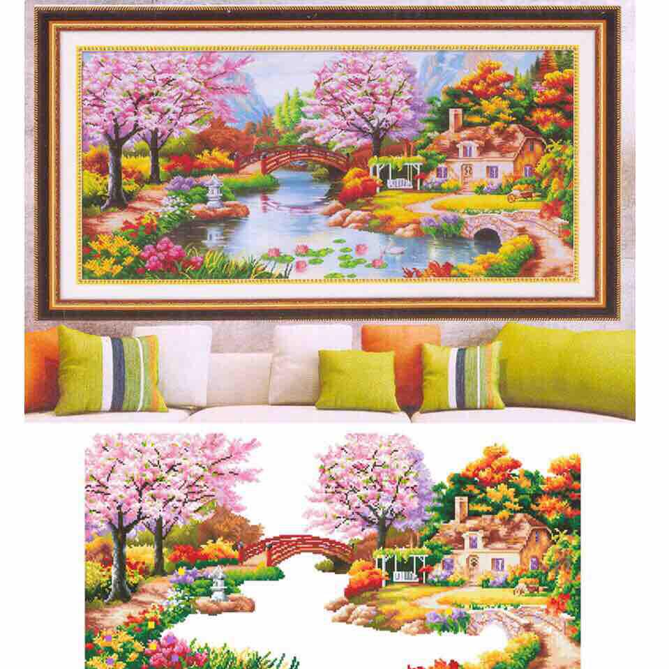 [HCM]Tranh đính đá nổi kim cương cảnh đẹp