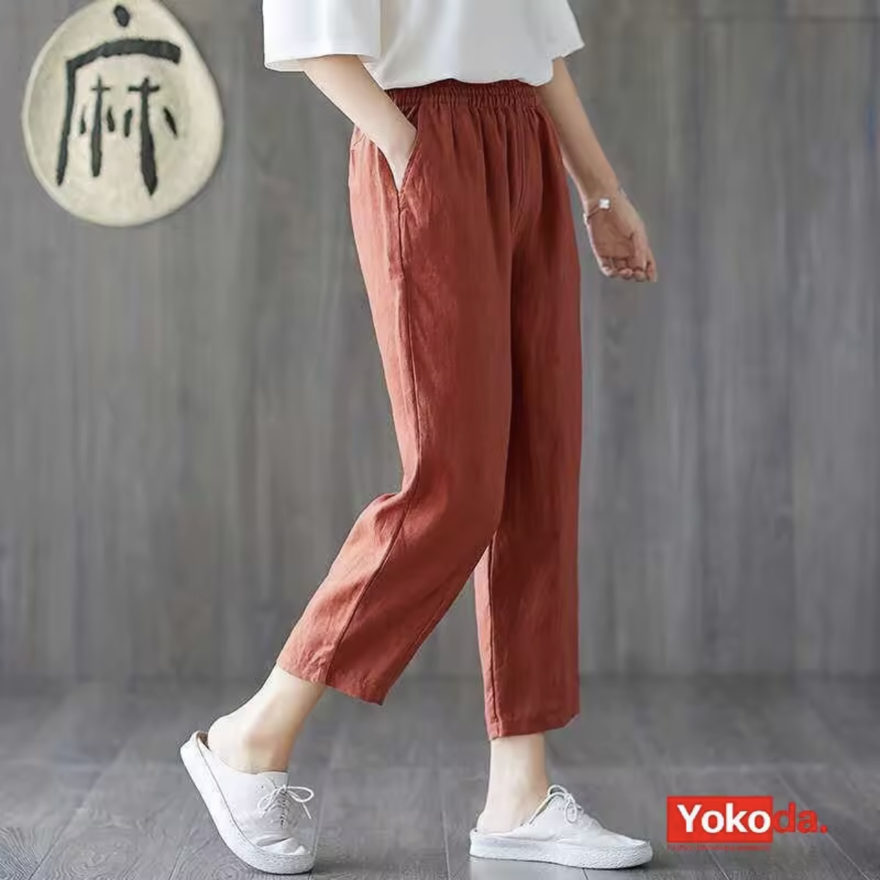 Quần baggy đũi xước, lưng thun, mát mịn, đi chơi, dạo phố, dễ phối