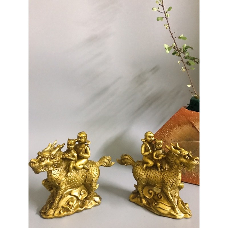 Tượng Kỳ lân tống tử, kỳ lân bằng đồng. Linh vật phong thủy cầu con, tăng phúc