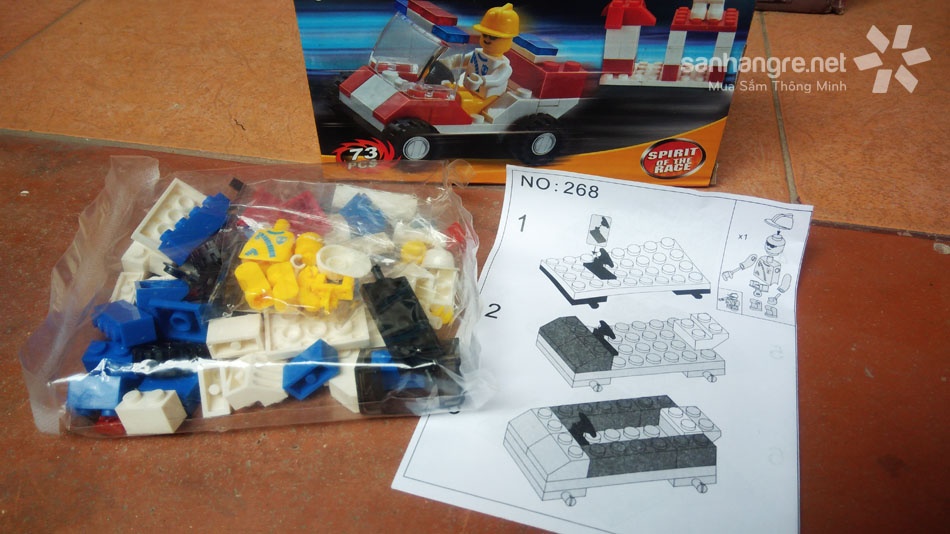 Đồ chơi lắp ráp xe đua mini Super Speed Racers kiểu Lego