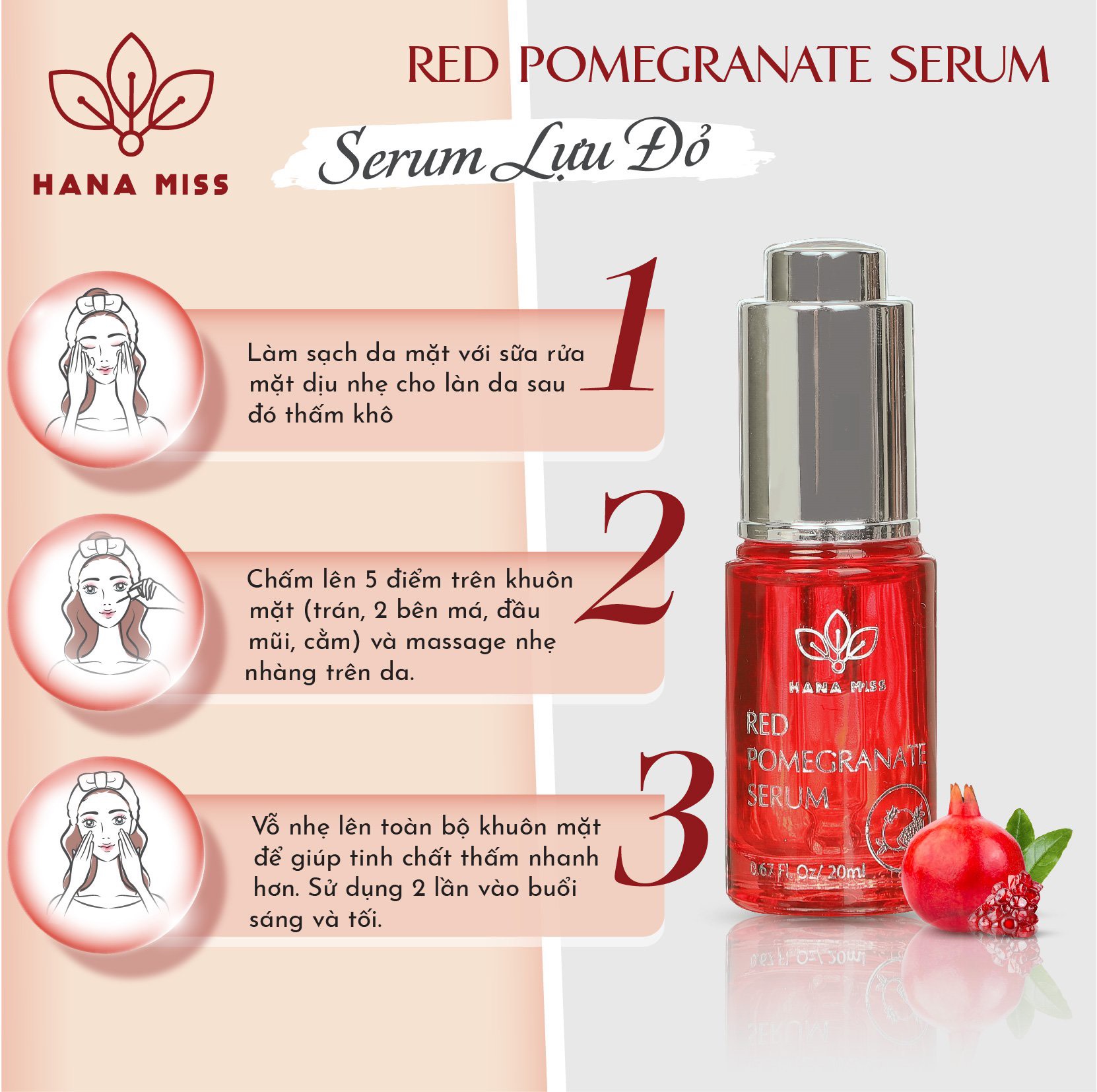 SERUM DƯỠNG LỰU ĐỎ HANA MISS