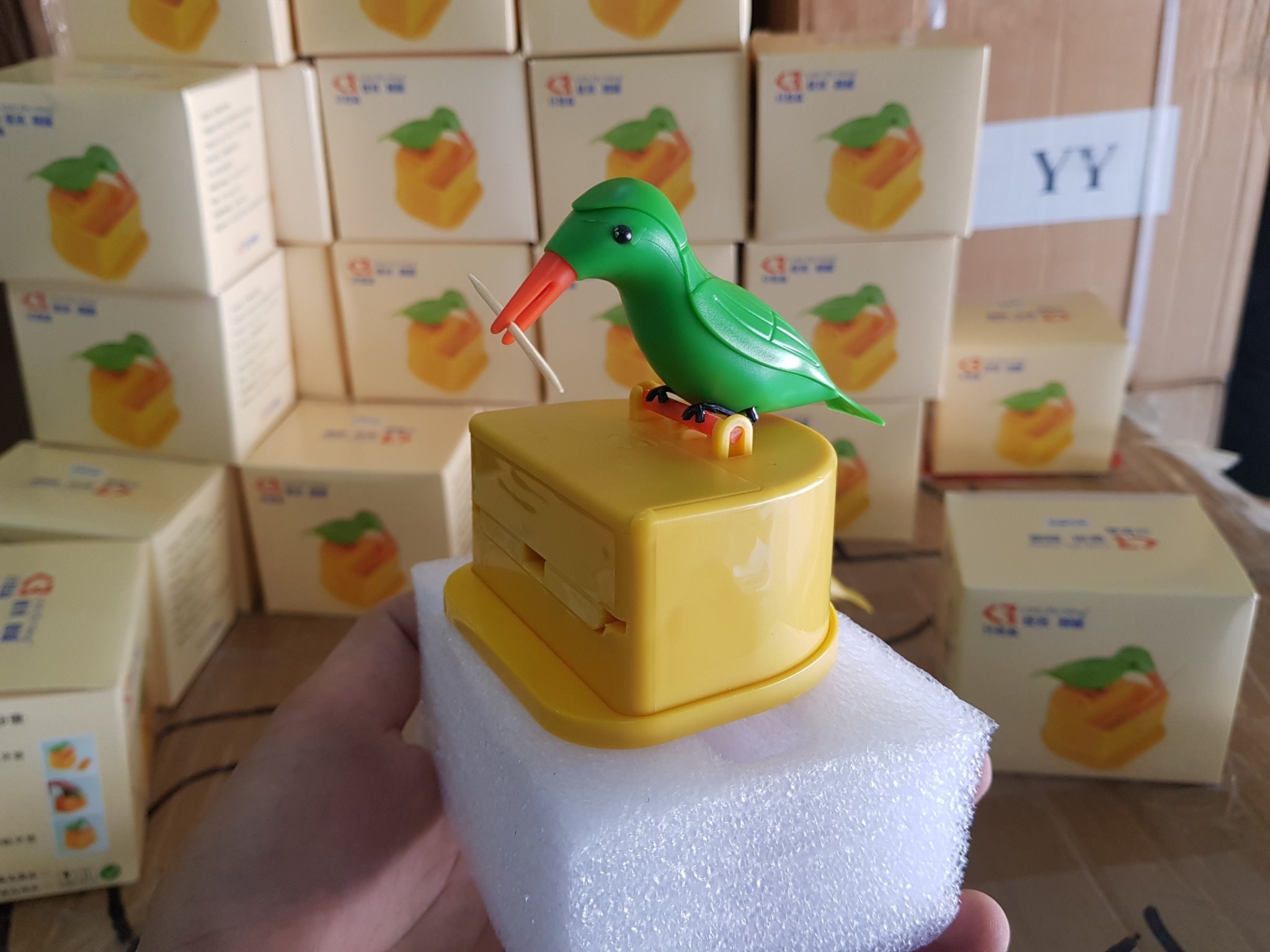 Lọ tăm chim gõ kiến -Hộp Đựng Tăm Tự Động Hình Chim Mổ Dễ Thương Hộp Đựng Dụng Cụ Lấy Tăm Kiểu Ấn Thùng Chứa, Trang Trí Nhà Cửa-Hộp Tăm Sáng Tạo