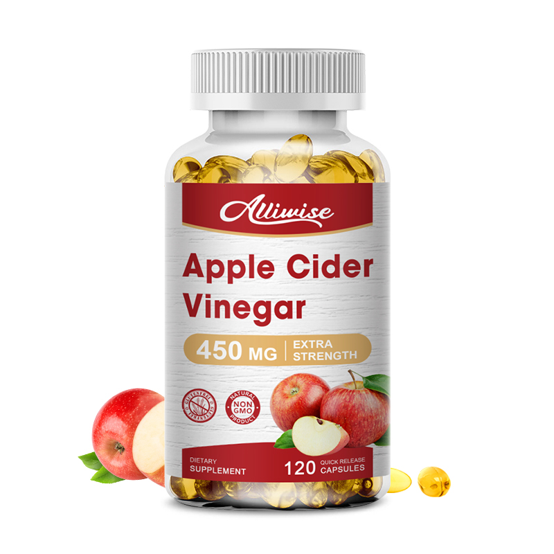 Alliwise Apple Cider Vinegar Capsules Vegan ACV Pills for Healthy Weight Loss,Detox, Powerful Cleanser & Appetite Suppressant