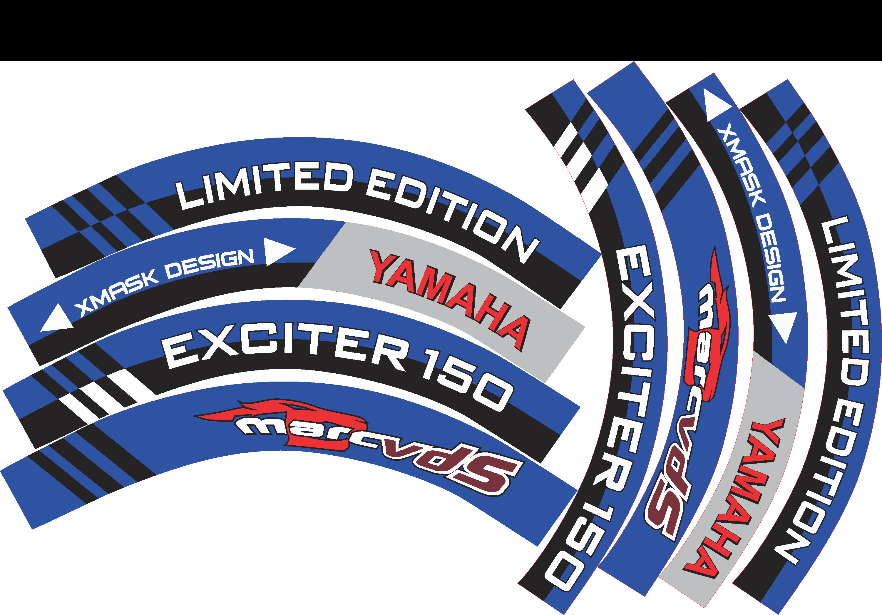 Tem dán vành xe exciter 150 xanh xám, tem mâm xe decal trùm vành xe máy 16 miếng full 2 bánh trước sau. Tem dán vành xe máy, mâm xe máy, decal dán vành xe máy