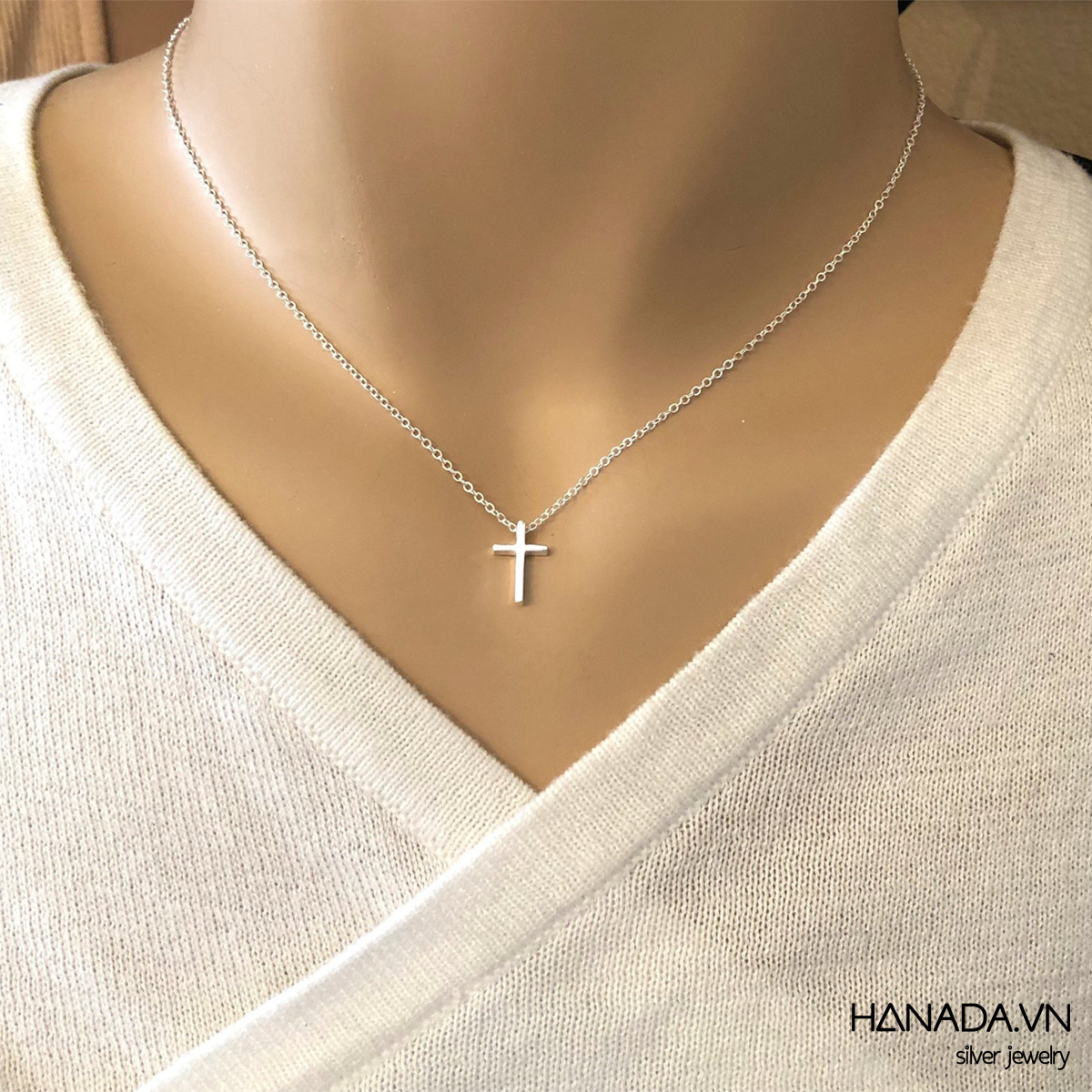 Dây chuyền bạc 925 hanada thánh giá 0116