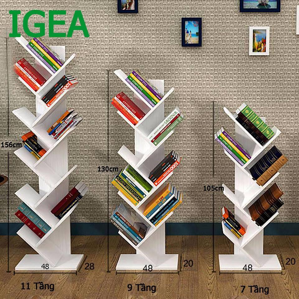 Kệ để sách chéo xương cá 7-9-11 tầng