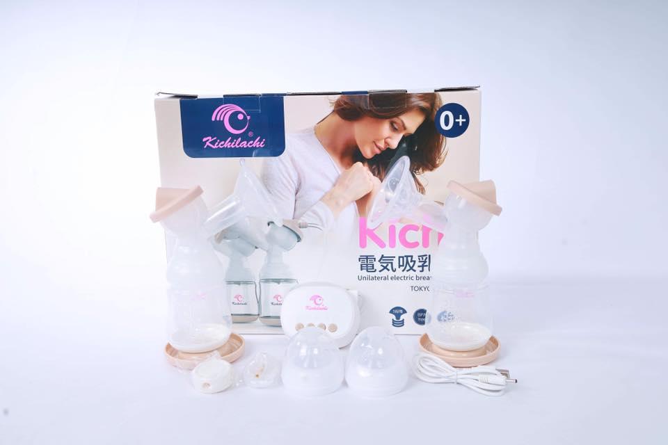 Máy hút sữa điện đôi Kichilachi Nhật Bản - BH chính hãng 12 tháng - Tặng 10 túi trữ sữa
