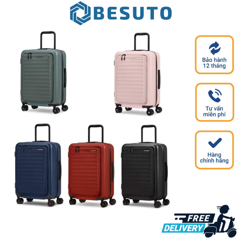 Vali Samsonite STACK'D EASY ACCESS, Size Cabin, Vali Du Lịch, Công Tác, Phù Hợp Với Chuyến Đi Xa, 4 Bánh Xoay 360, Có Khóa An Toàn, Nhập Đức, Bảo Hành 12 Tháng, Hàng Chính Hãng