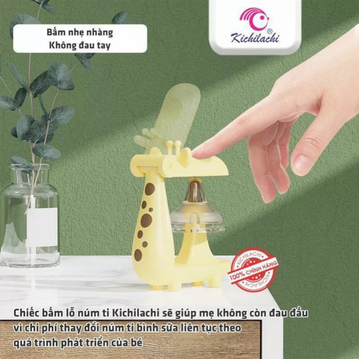 Dụng Cụ Đục Lỗ Núm Ti KICHI- Dập Lỗ Núm Ti BÌnh Sữa- Bấm núm ti