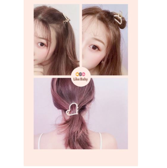 Sét 3 kẹp tóc ngọc trai Hàn Quốc sang chảnh