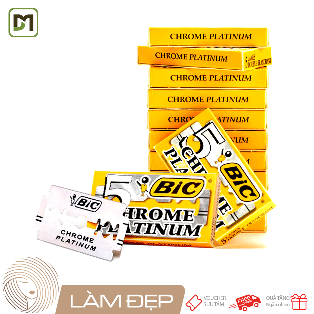 Hộp 5 lưỡi dao lam cạo BiC Chrome Platinum Hy Lạp cao cấp