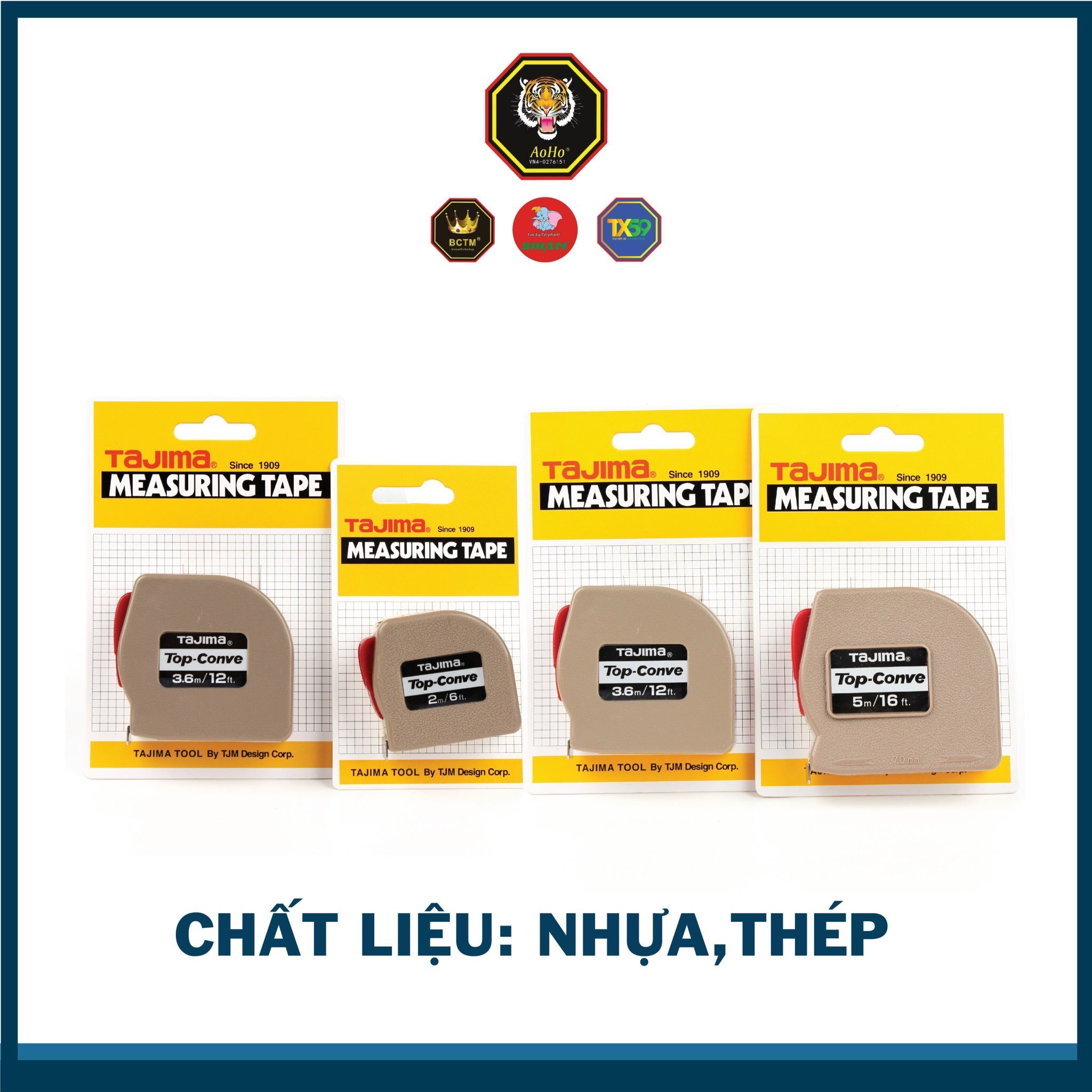 Thước dây TAJIMA 2M/3M6/5M - THƯỚC ĐO GỖ - HÀNG CHUẨN