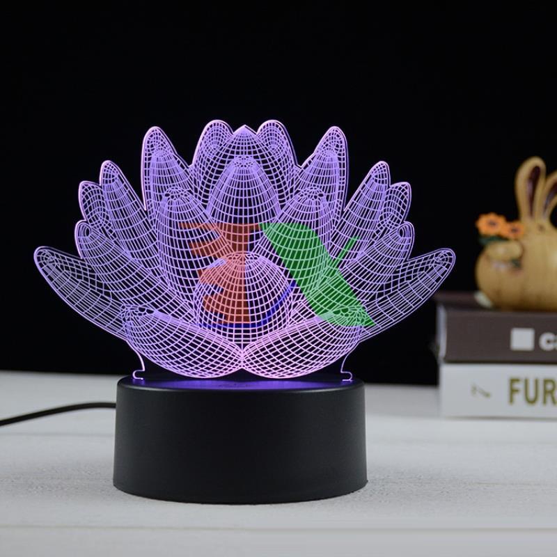 Bedroom lamp, lamp decoration led 3D, Nightlight 7 color mini, nightlight for baby, bedroom lamp