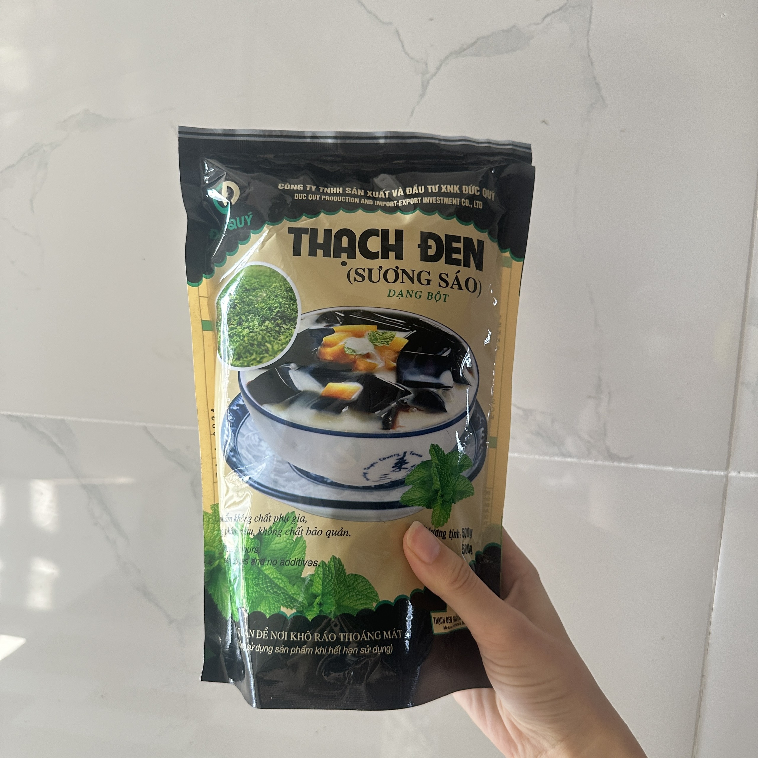 Bột làm thạch đen đức quý gói 500g bịch gồm 10 gói 50g, đặc sản lạng sơn